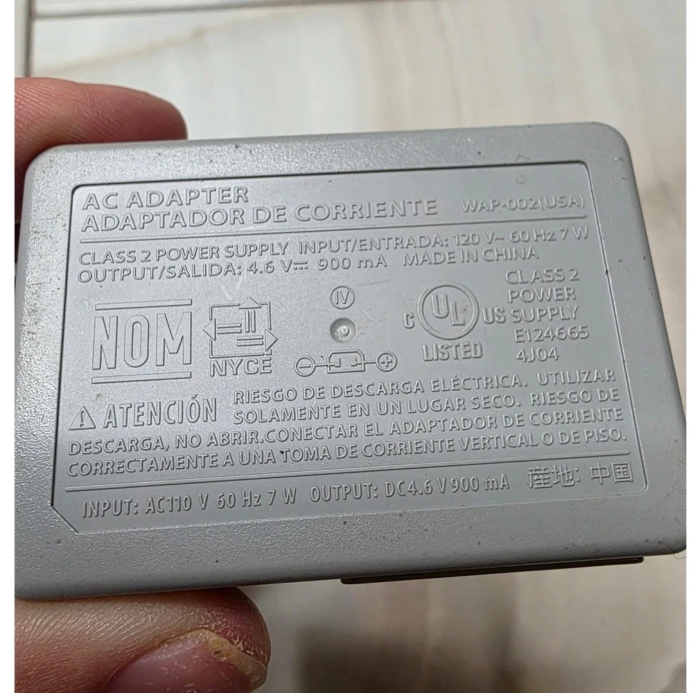 Nintendo AC Adapter WAP-002 USA Grey Wall Charger for 3DS 2DS DSi XL Systems W4